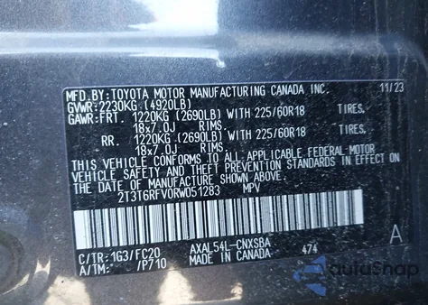 2024 Toyota Rav4 Hybrid Se from USA, damaged, VIN 2T3T6RFV0RW051283